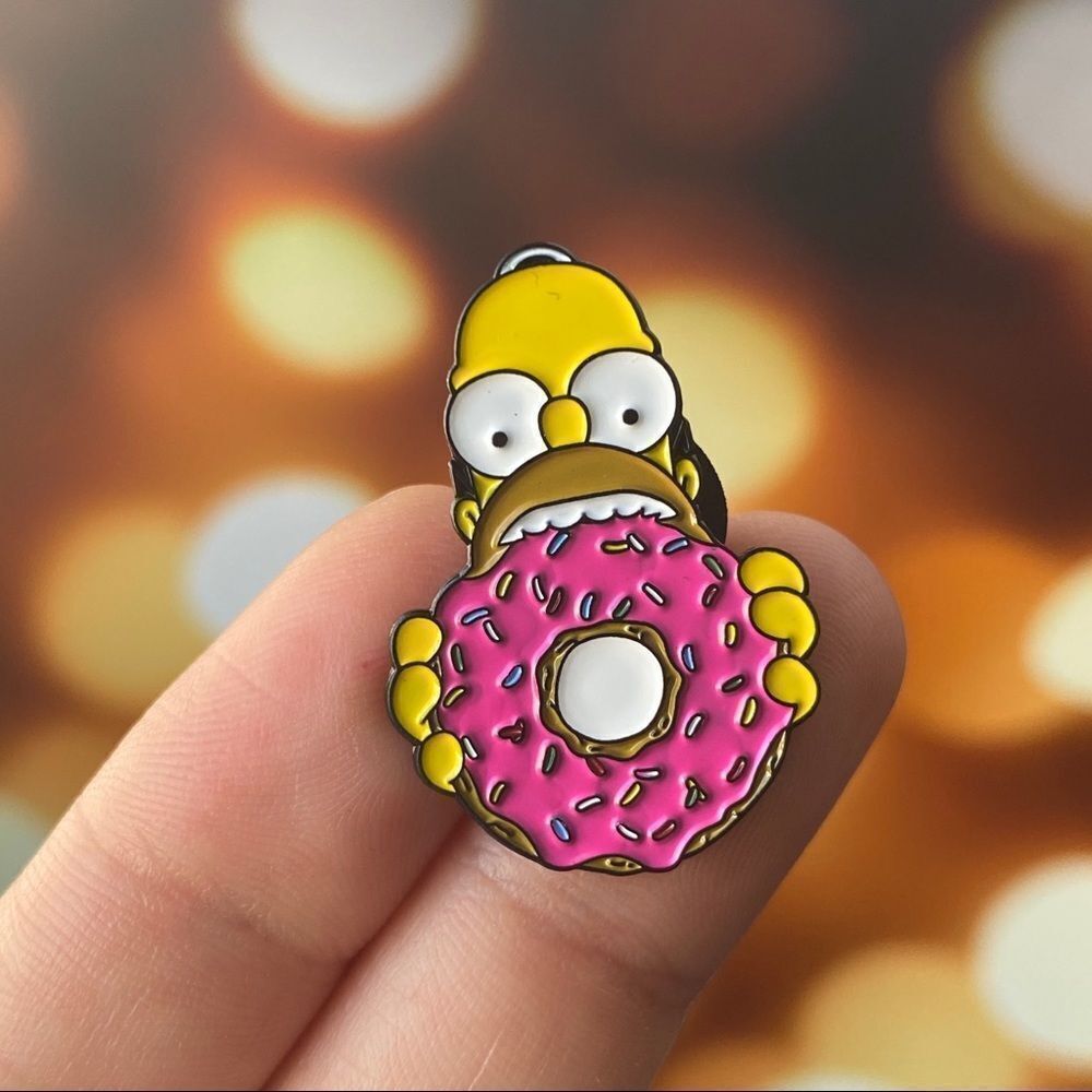 Homer Pink Doughnut Enamel Pin/ Brooch